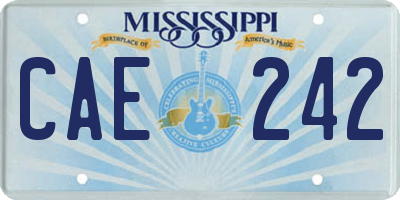 MS license plate CAE242