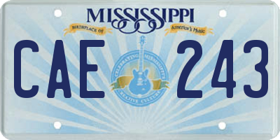 MS license plate CAE243