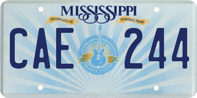 MS license plate CAE244