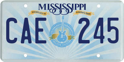 MS license plate CAE245