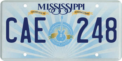 MS license plate CAE248