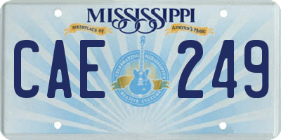 MS license plate CAE249