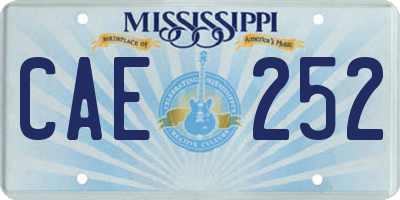 MS license plate CAE252