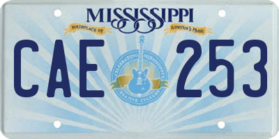 MS license plate CAE253