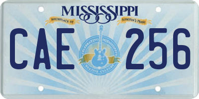 MS license plate CAE256