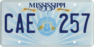 MS license plate CAE257