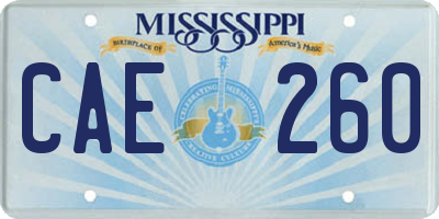 MS license plate CAE260