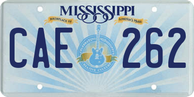 MS license plate CAE262