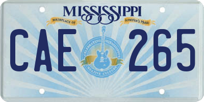 MS license plate CAE265