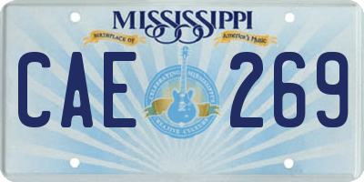 MS license plate CAE269