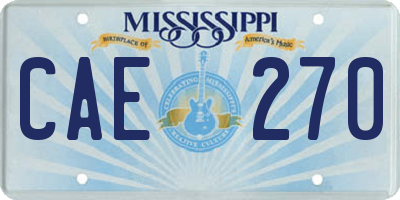 MS license plate CAE270