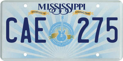 MS license plate CAE275
