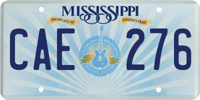 MS license plate CAE276