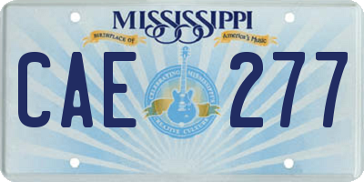 MS license plate CAE277