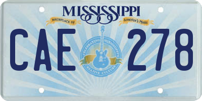 MS license plate CAE278