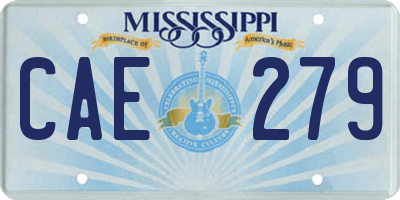 MS license plate CAE279