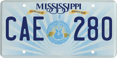 MS license plate CAE280