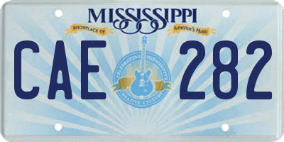 MS license plate CAE282