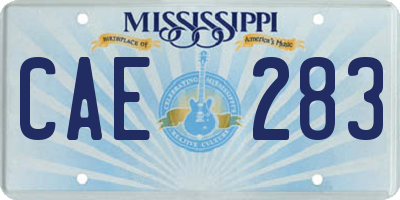 MS license plate CAE283