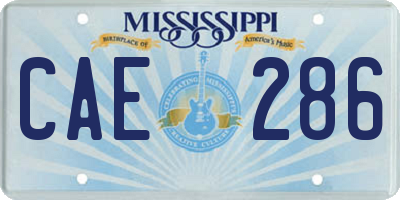 MS license plate CAE286
