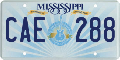 MS license plate CAE288