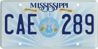 MS license plate CAE289