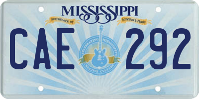 MS license plate CAE292