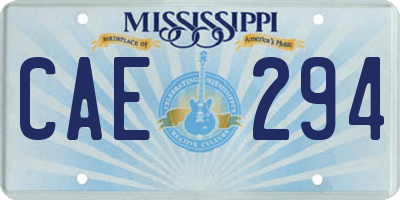 MS license plate CAE294