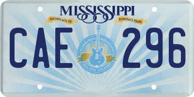MS license plate CAE296