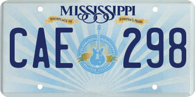 MS license plate CAE298