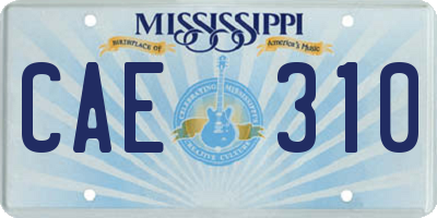 MS license plate CAE310