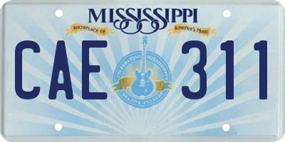 MS license plate CAE311