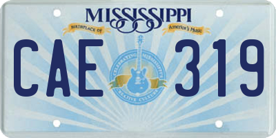MS license plate CAE319