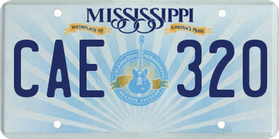 MS license plate CAE320
