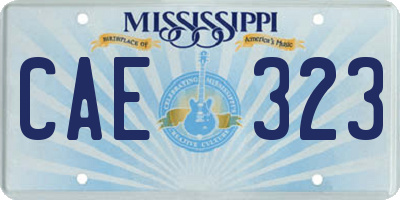 MS license plate CAE323
