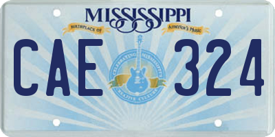 MS license plate CAE324