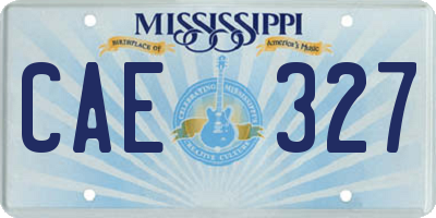 MS license plate CAE327