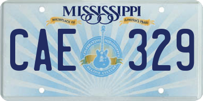 MS license plate CAE329
