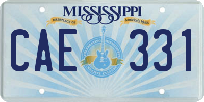 MS license plate CAE331