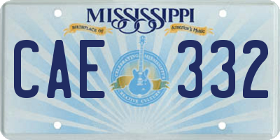 MS license plate CAE332