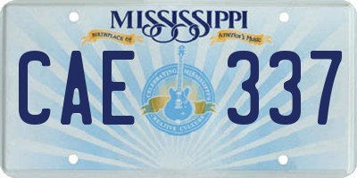 MS license plate CAE337