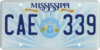 MS license plate CAE339