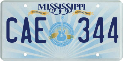 MS license plate CAE344