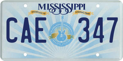 MS license plate CAE347