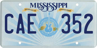 MS license plate CAE352