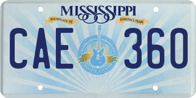 MS license plate CAE360