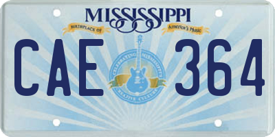 MS license plate CAE364