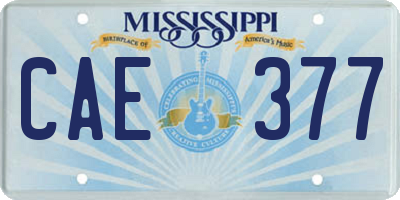 MS license plate CAE377