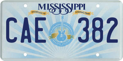 MS license plate CAE382