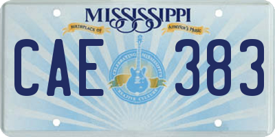 MS license plate CAE383